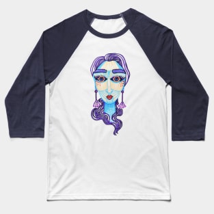 Hypnotized woman portrait Baseball T-Shirt